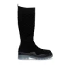 Bota Alta B077-H505 Em Relevo Preto