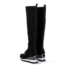 Bota Alta Com Cunha Assimetrica Y2327-H501 Em Preto