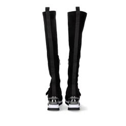 Bota Alta Com Cunha Assimetrica Y2327-H501 Em Preto