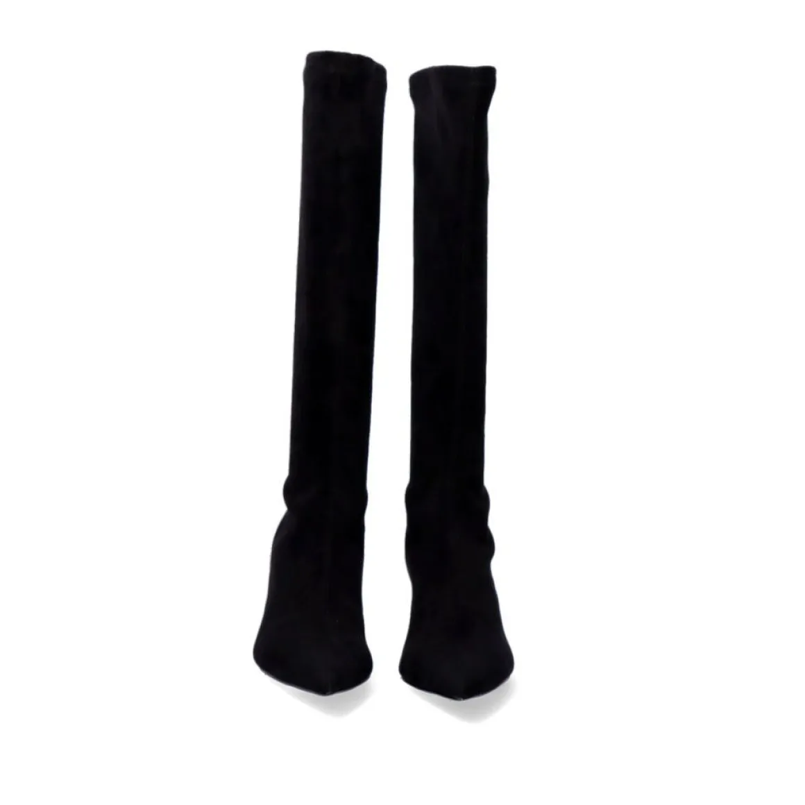 Bota Alta Com Salto Circular Bruna-622 Preto