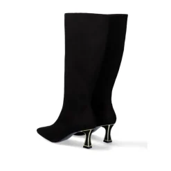 Bota Alta Com Salto Fino Erica-360 Preto