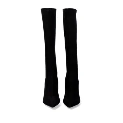 Bota Alta De Microfibra Com Salto Belinda-510 Preto
