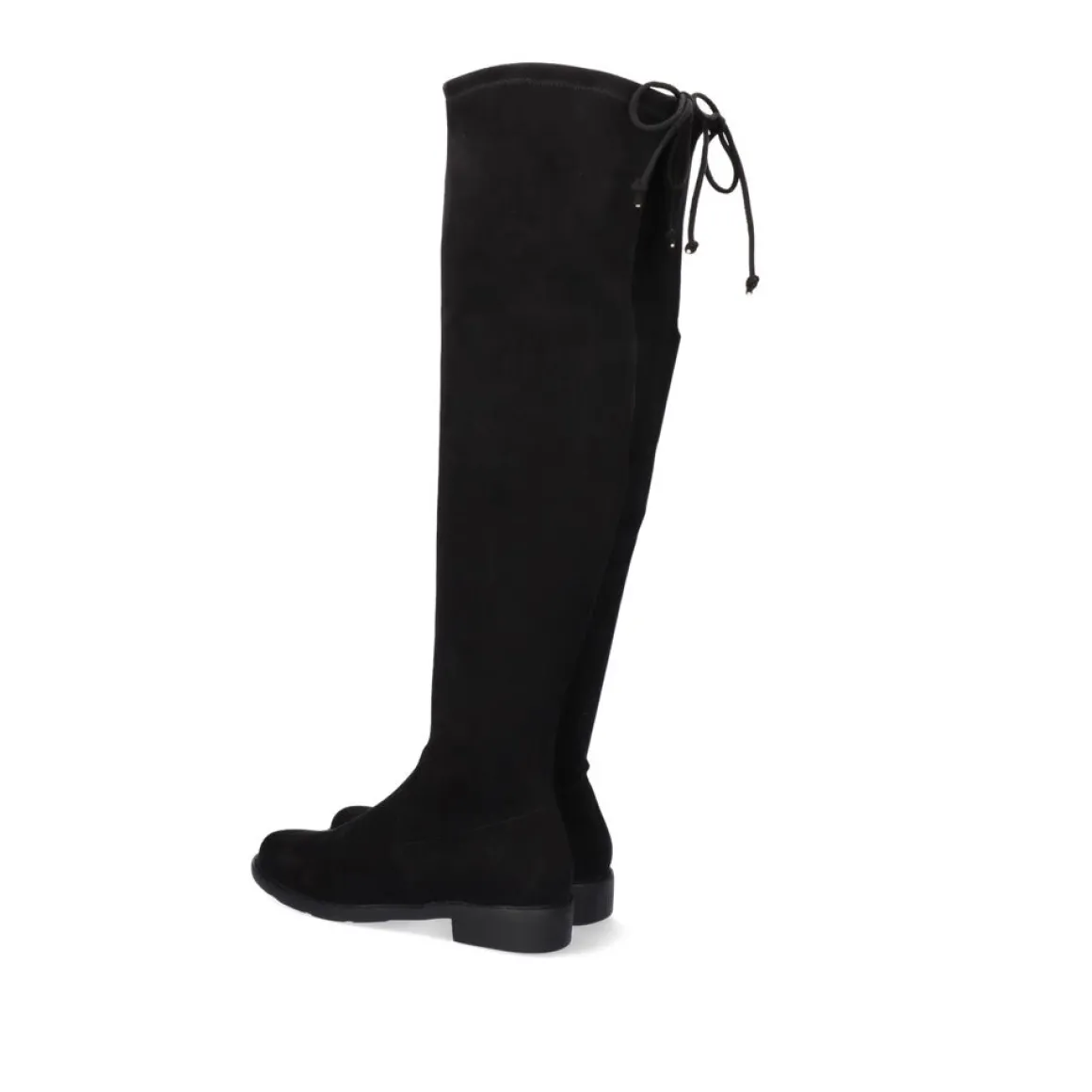 Bota Alta Estilo Mosqueteiro Veronica-843 De Microfibra Em Black