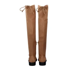 Bota Alta Estilo Mosqueteiro Veronica-843 De Microfibra En Camel