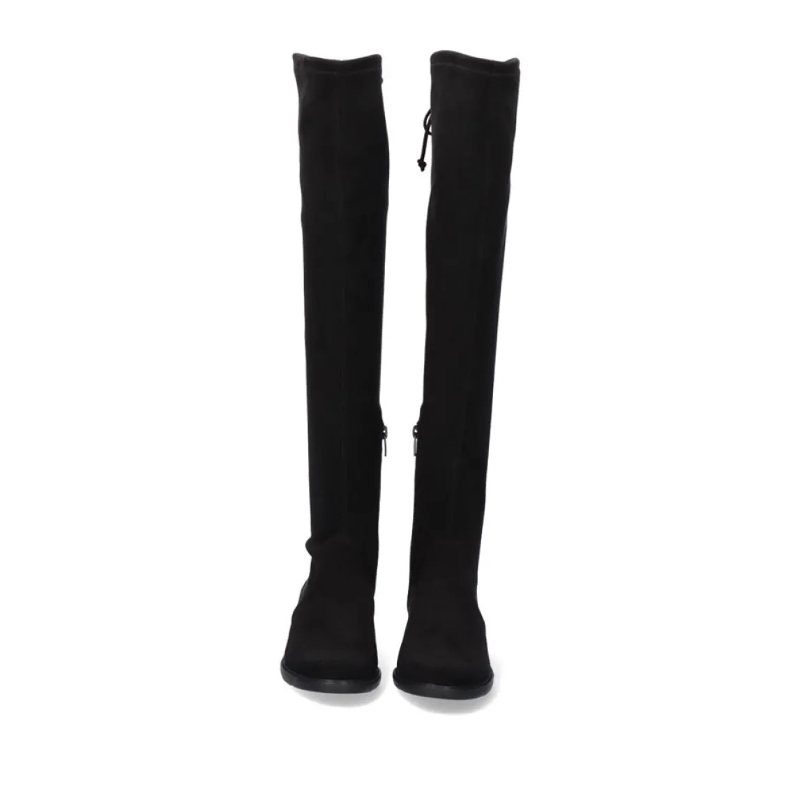 Bota Alta Estilo Mosqueteiro Veronica-843 De Microfibra Em Black