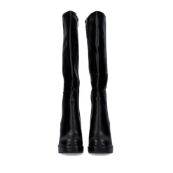 Bota De Cana Alta Rigida W1966D-25 Na Cor Preta