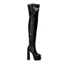 Bota De Salto Alto E Plataforma Dupla T3826-M2737 Em Preto