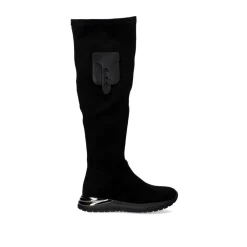 Bota De Salto Alto Em Couro Y2315-H313 Em Preto