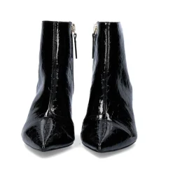 Bota De Salto Fino Erica-311 Couro De Coco Preto