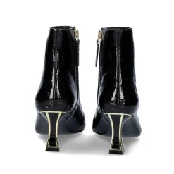 Bota De Salto Fino Erica-311 Couro De Coco Preto