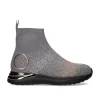 Bota De Tornozelo Estilo Meias Y2315-H502 Cinzento Com Strass