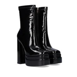 Bota De Tornozelo Estilo Meia Preta Com Calcanhar T3826-M2738