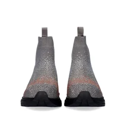 Bota De Tornozelo Estilo Meias Y2315-H502 Cinzento Com Strass