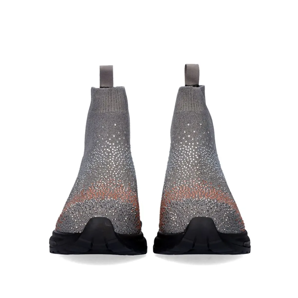 Bota De Tornozelo Estilo Meias Y2315-H502 Cinzento Com Strass