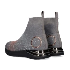 Bota De Tornozelo Estilo Meias Y2315-H502 Cinzento Com Strass