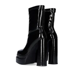 Bota De Tornozelo Estilo Meia Preta Com Calcanhar T3826-M2738