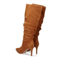 Bota Drapeada Diana-120 Camel Suede