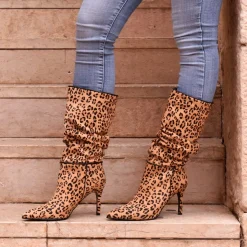 Bota Drapeada Diana-125 Leopard