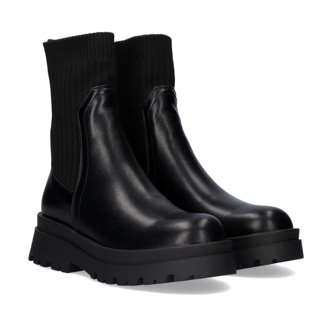 Bota Engomada Estilo Meia T3653-M2587 Em Preto