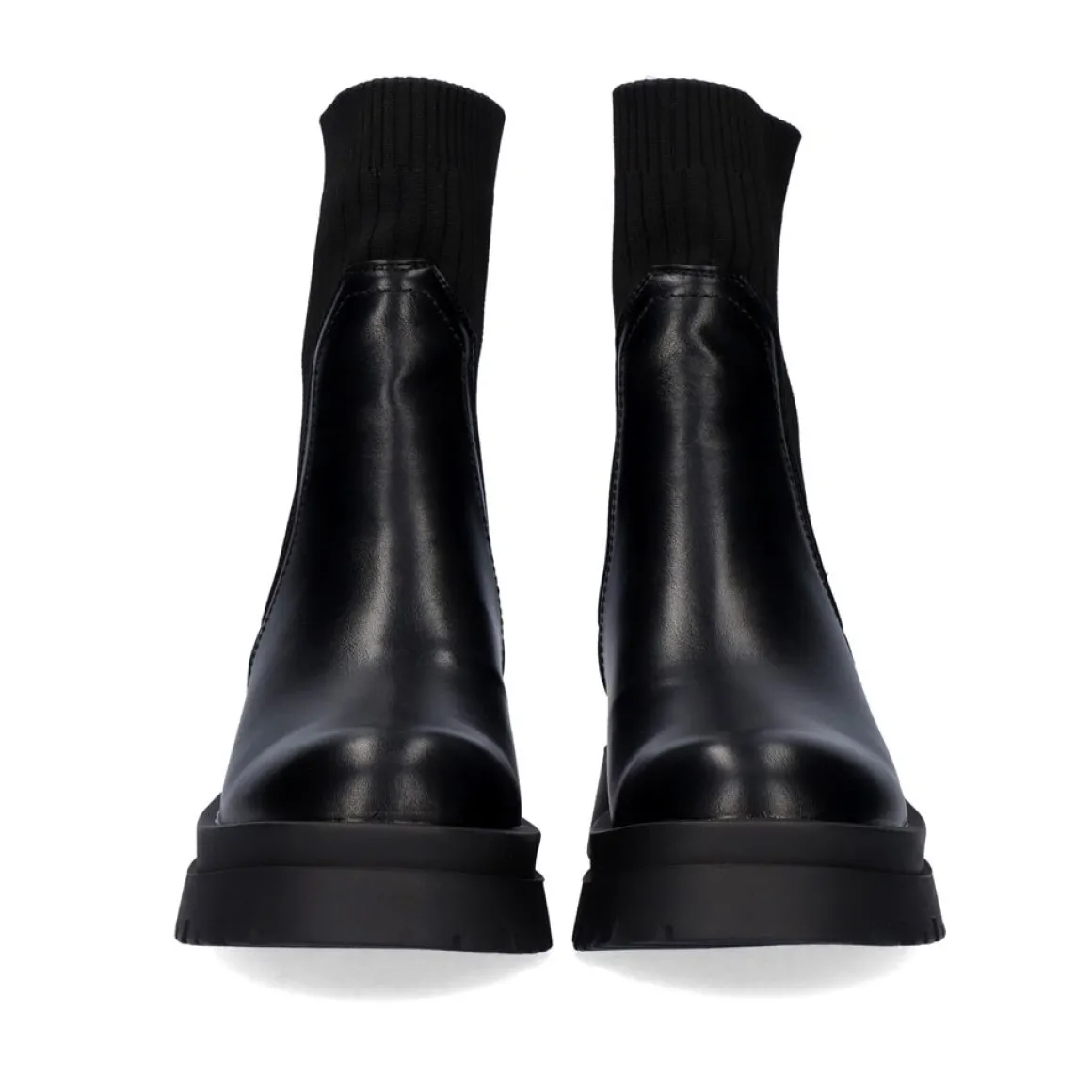 Bota Engomada Estilo Meia T3653-M2587 Em Preto