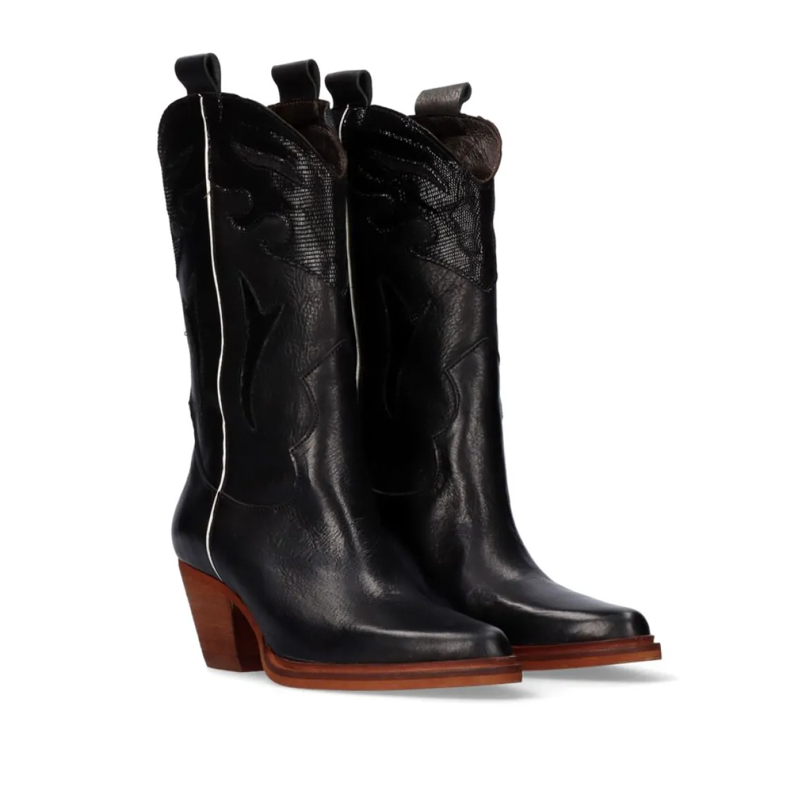 Bota Estilo Cowboy Free-9950 Black White