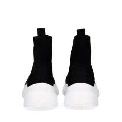 Bota Estilo Meia Com Plataforma Exe44 Em Pewter Com Brilho