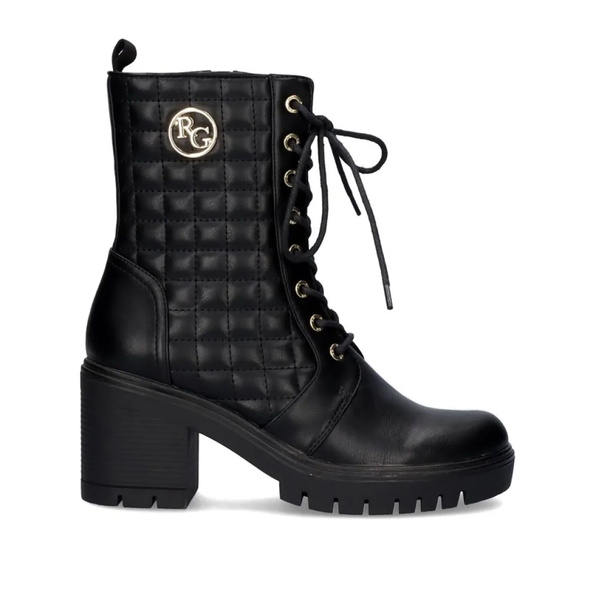 Botas Estilo Militar Com Salto Rita-635 Em Preto