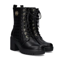 Botas Estilo Militar Com Salto Rita-635 Em Preto