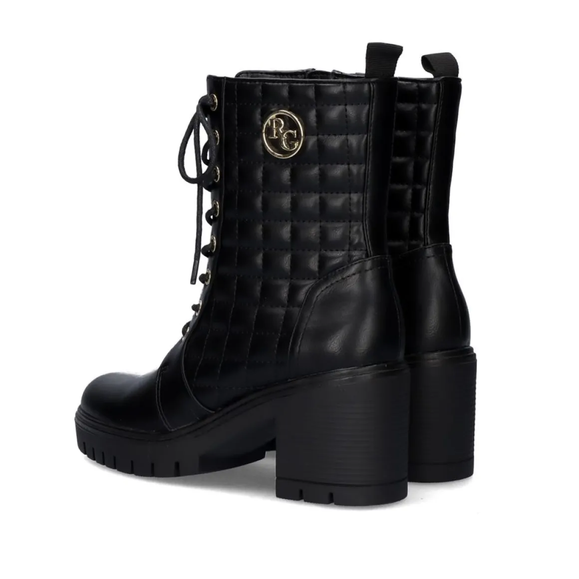 Botas Estilo Militar Com Salto Rita-635 Em Preto
