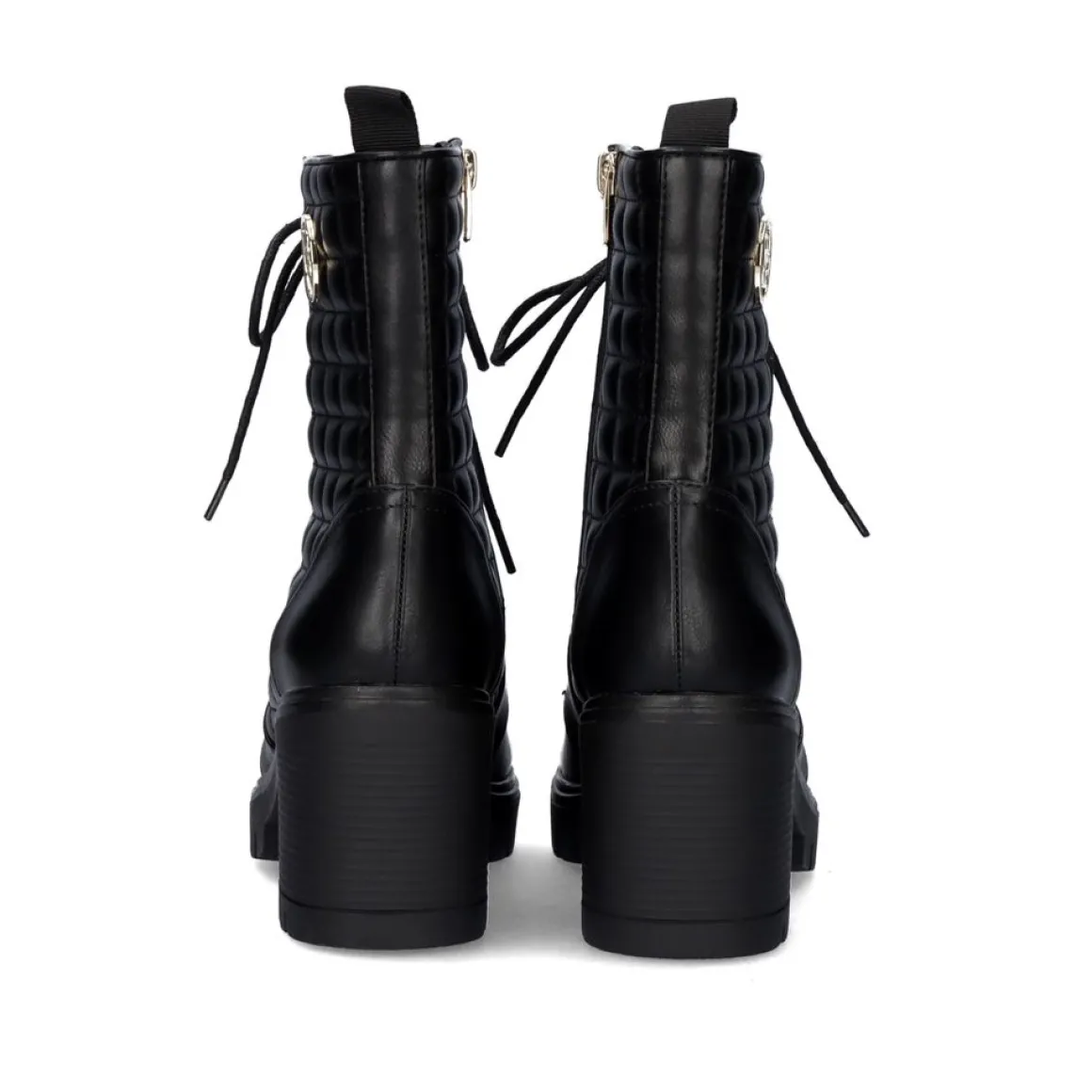 Botas Estilo Militar Com Salto Rita-635 Em Preto