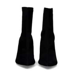 Botina Preta De Microfibra Com Salto Fino Belinda-500 Preto