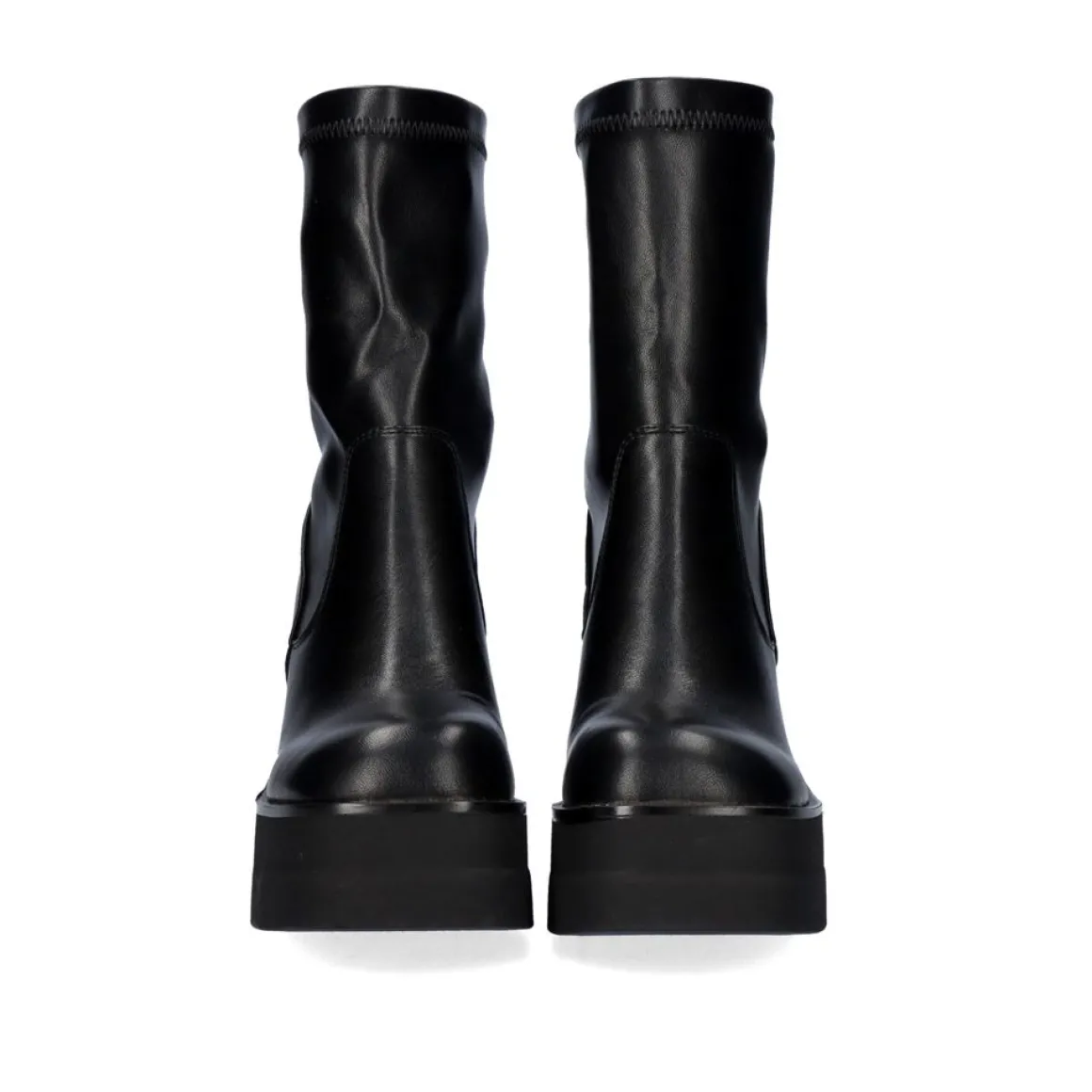 Botina W2113-D65 Com Salto E Plataforma Em Preto