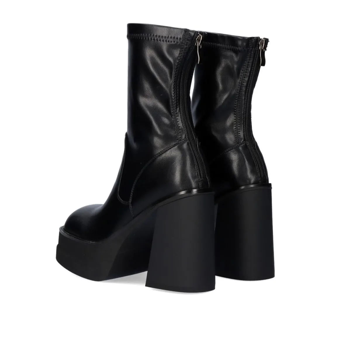 Botina W2113-D65 Com Salto E Plataforma Em Preto