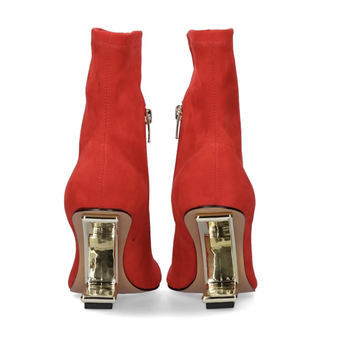 Botins De Microfibra Maggie-600 Vermelhos