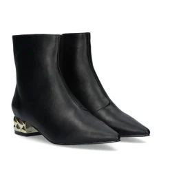 Botins De Salto Baixo Latina-221 Preto
