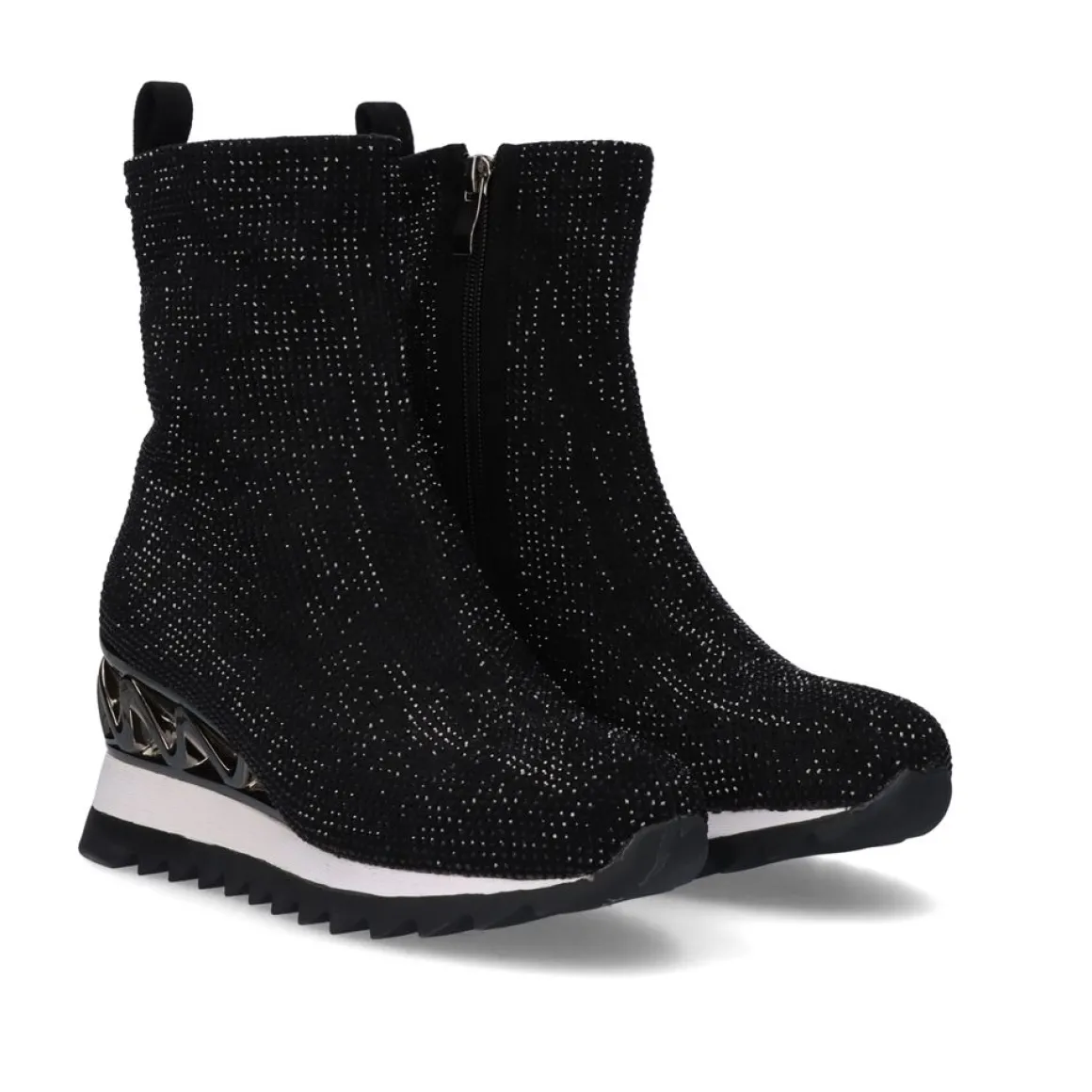 Botins Exe Y2327-H888 Glitter Preto