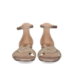 Exe Katy-689 Sandalia De Salto Baixo Dourado