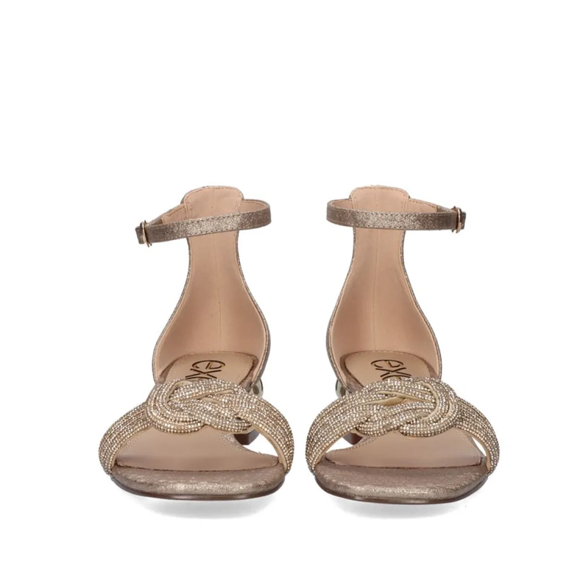 Exe Katy-689 Sandalia De Salto Baixo Dourado