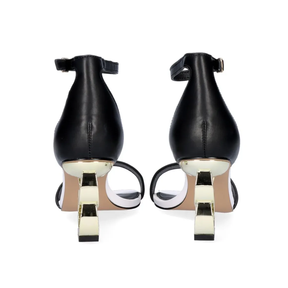 Low Heeled Sandal Lilian-055 Preto Branco