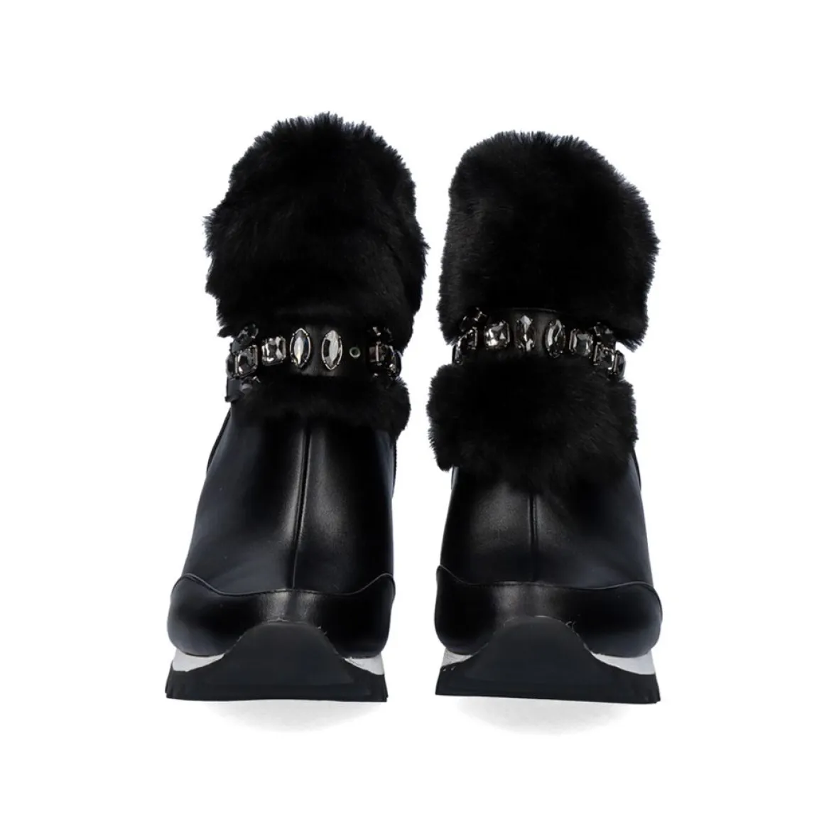 Meias Boot Tenis Com Cabelo Em Preto Y2327-J88