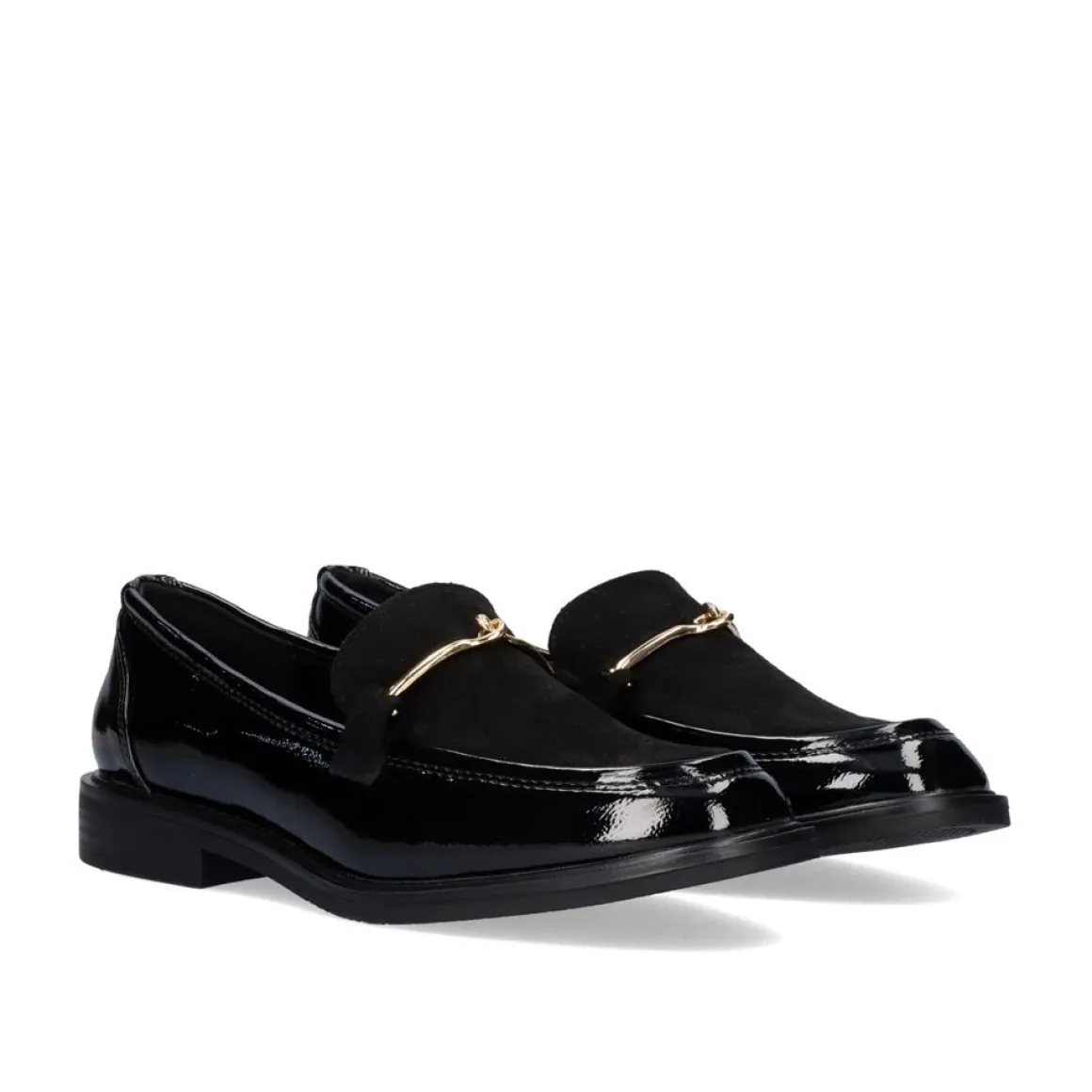 Mocassim Com Detalhe Dourado Virginia-489 Em Preto