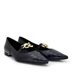 Mocassim Sapato Croco Preto Verona-195