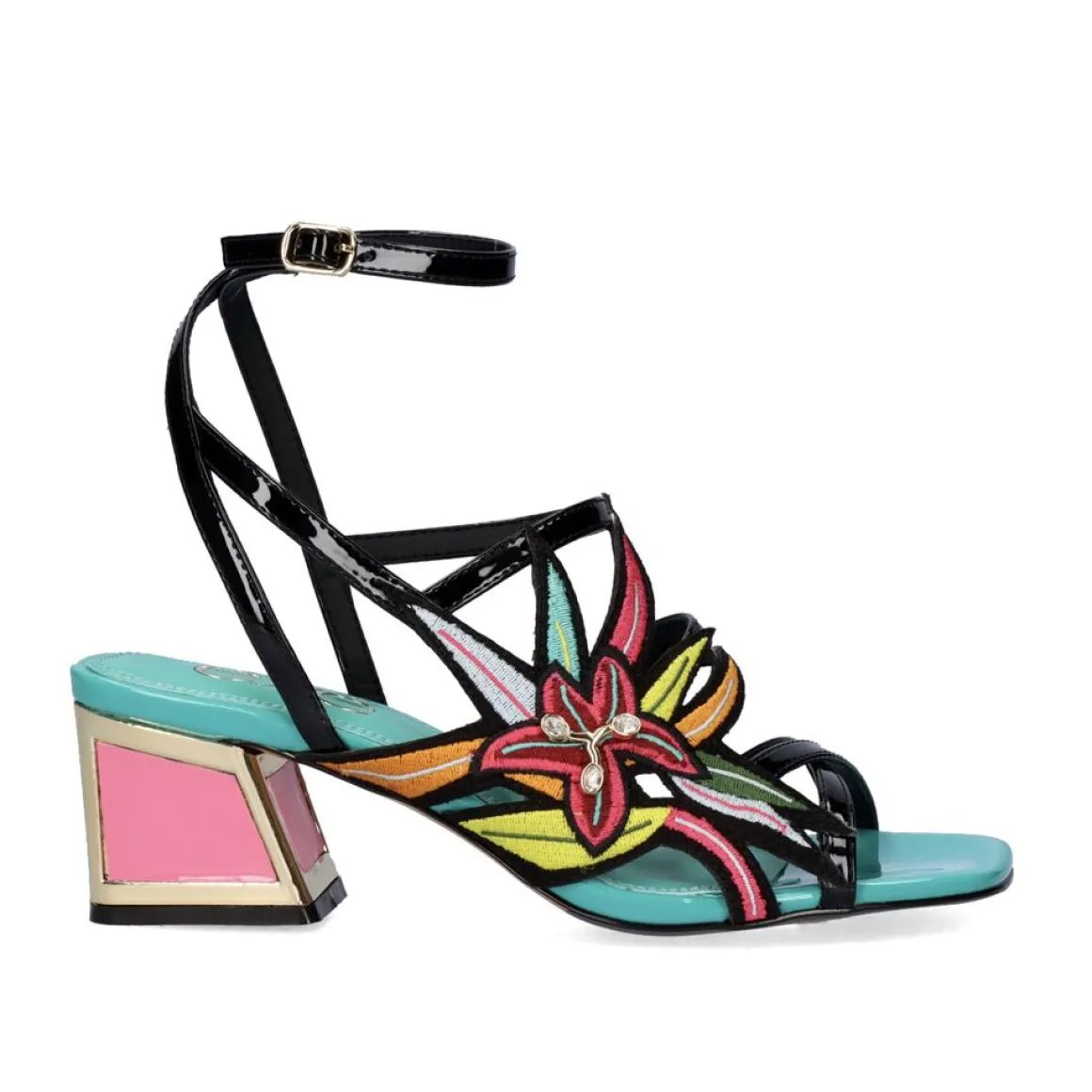 Nova Sandalia De Salto Baixo Luisa-400 Preto