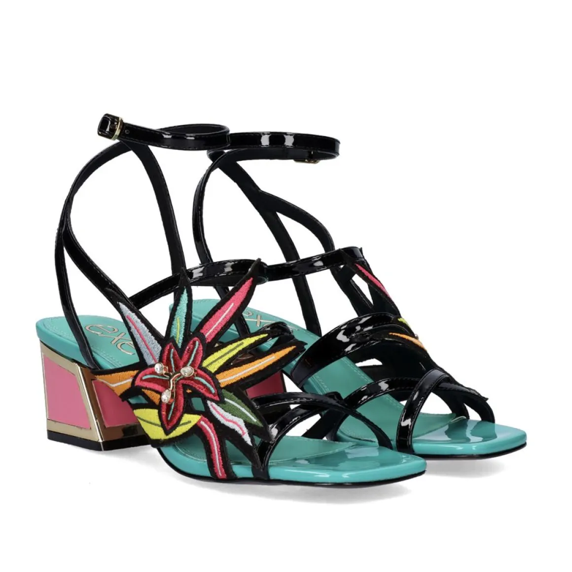 Nova Sandalia De Salto Baixo Luisa-400 Preto