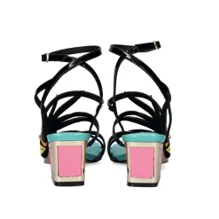 Nova Sandalia De Salto Baixo Luisa-400 Preto