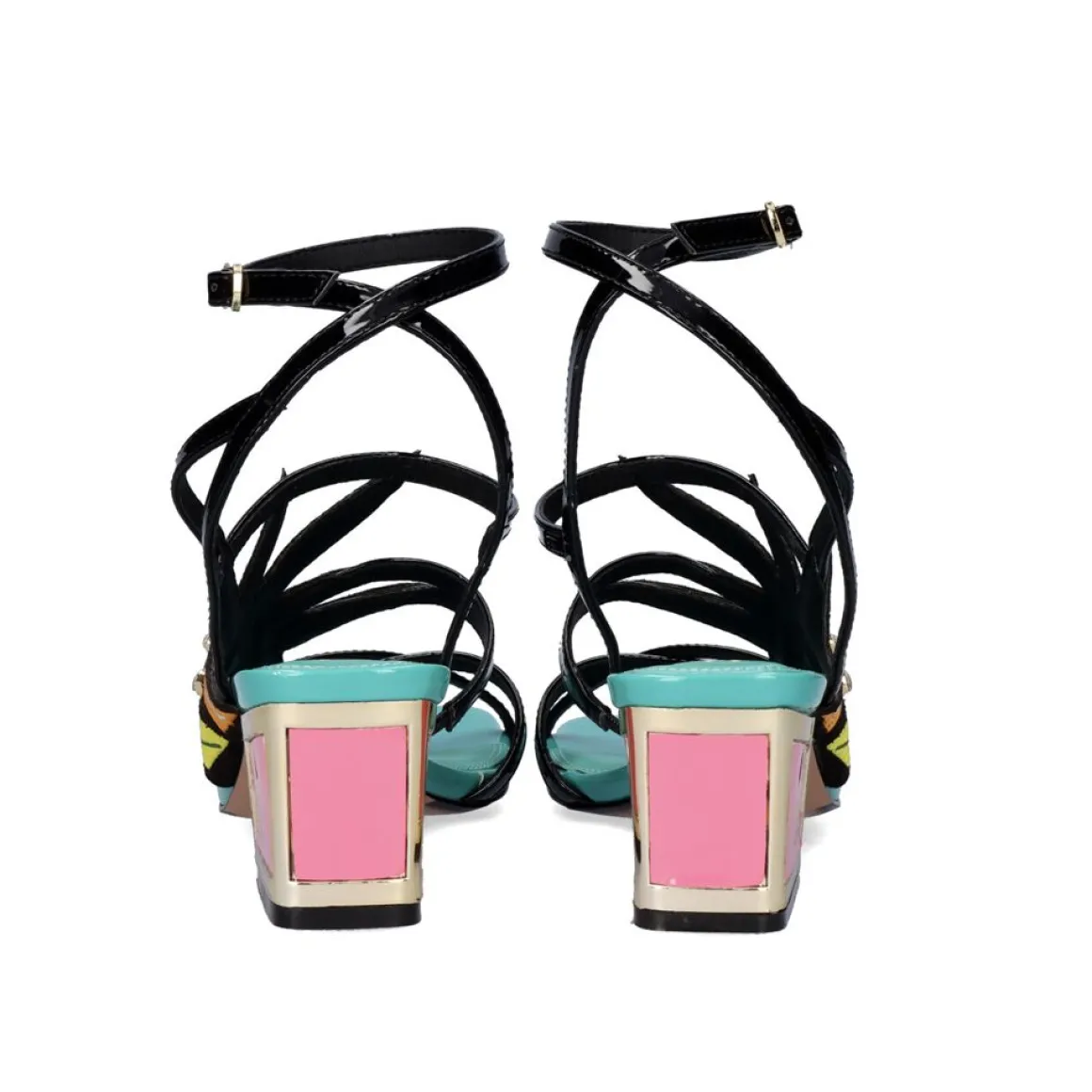 Nova Sandalia De Salto Baixo Luisa-400 Preto