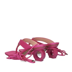 Novo Sandalia De Salto Baixo Brenda-314 Fuxia