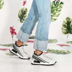 Plataforma De Tenis Ex9210A Branco Brilhante