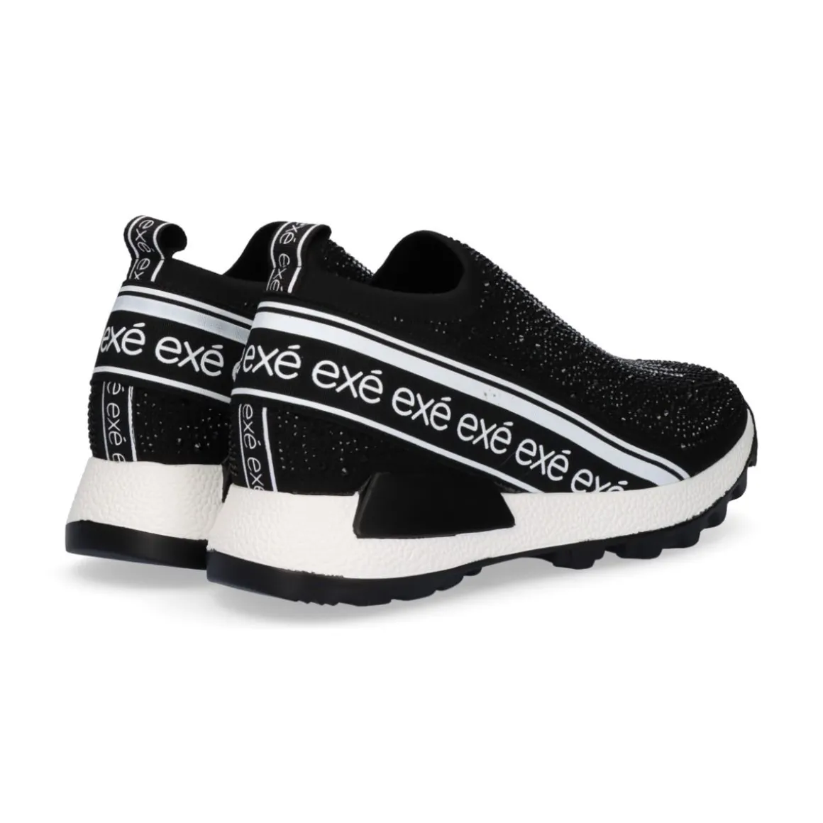 Plataforma De Tenis Ex9210A Preto Brilhante