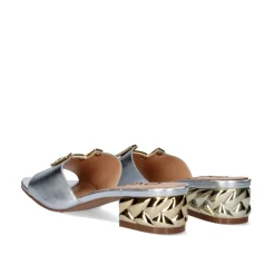 Salto Baixo Sandal Katy-810 Prata